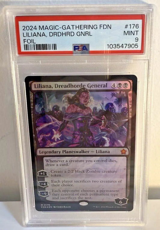 PSA 9 MTG Foundations Liliana, Dreadhorde General – Foil