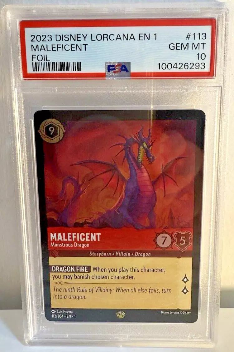 PSA 10 Disney Lorcana Maleficent - Monstrous Dragon Foil #113