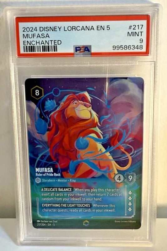 PSA 9 Disney Lorcana Mufasa - Ruler of Pride Rock Enchanted Foil